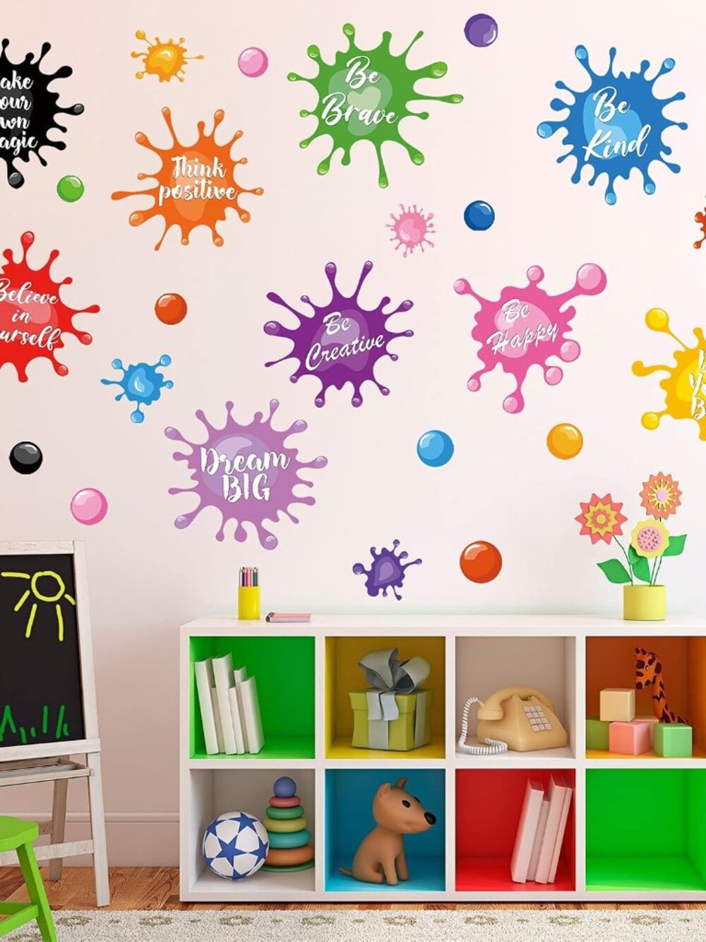 Colorful Inspirational Quotes Wall Decals Paint Splatter Classoom Stickers